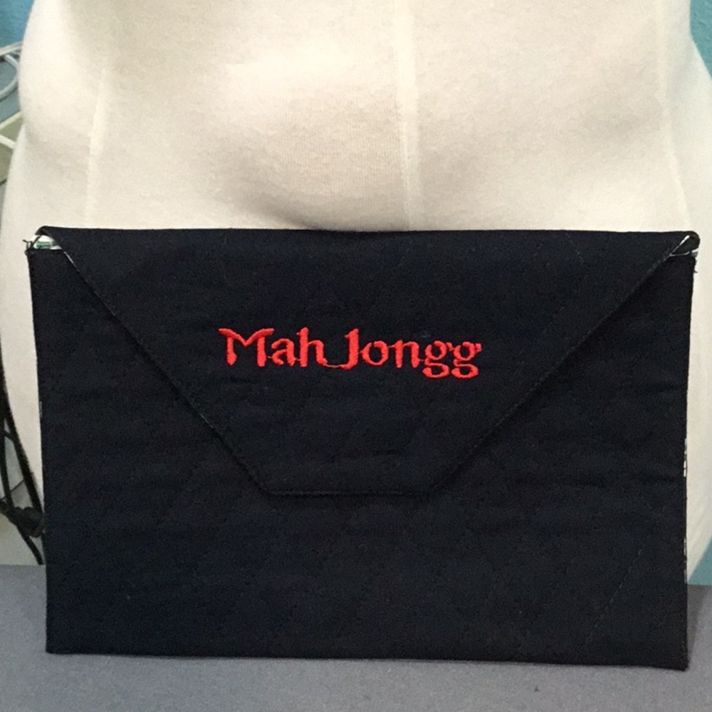 Petite Black Mahjongg envelope bag.